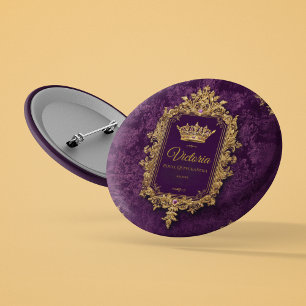 Royal Amethyst Quinceañera, anpassningsbar Knapp