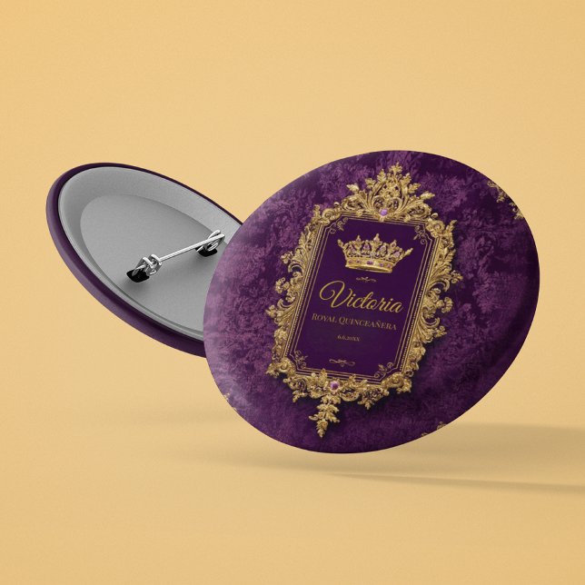 Royal Amethyst Quinceañera, anpassningsbar Knapp (Skapare uppladdad)