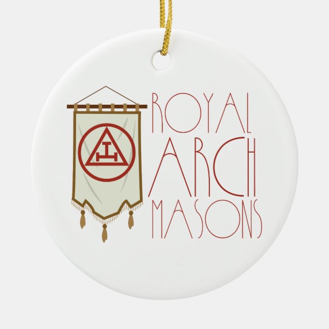 Royal Arch Freemason-banderoll Julgransprydnad Keramik (Framsidan)
