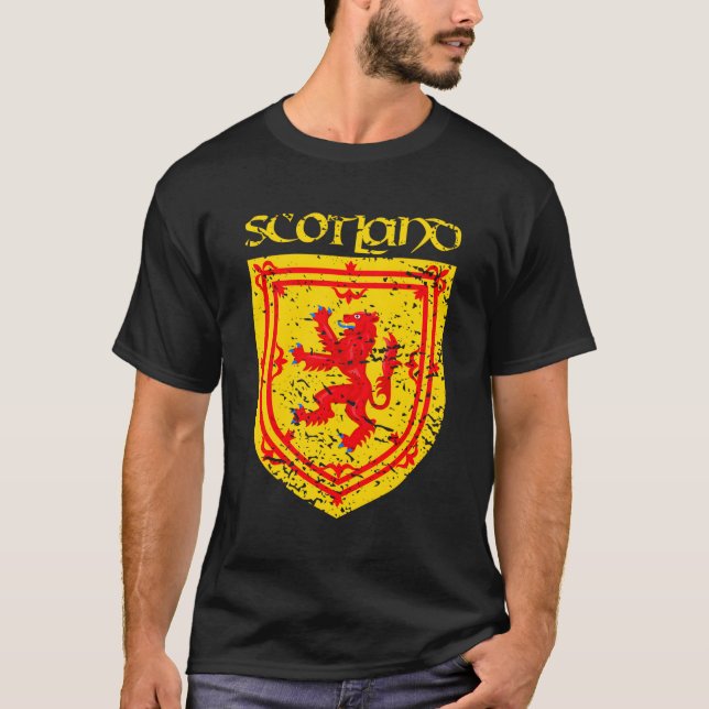 Royal Arm av Skottlands Lejona ampant N T Shirt (Framsida)