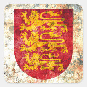 Royal Arm England Fyrkantigt Klistermärke