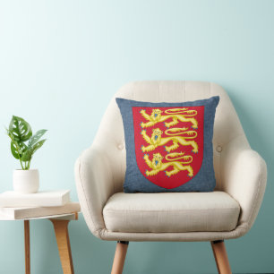 Royal Arm England om Blue Denim Faux Linen Kudde