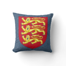 Royal Arm England on Blue Denim Faux Linen