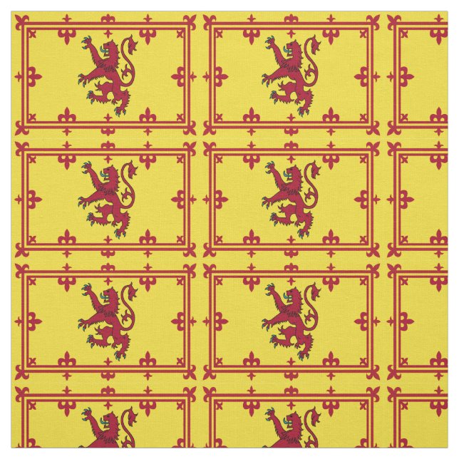 Royal Arm Skottland Flagga Mönster Tyg (Provkarta)