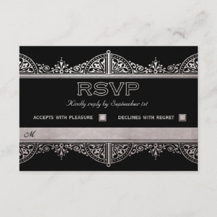 Royal Art Deco-Bröllop OSA-kort - Silver Foil OSA Kort