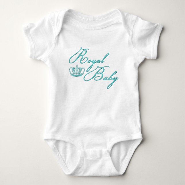 Royal Baby i blått med Vintage Krona T-shirt (Framsida)