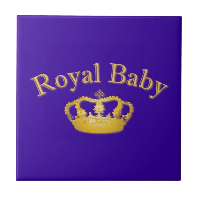 Royal Baby med Golden Krona Kakelplatta (Framsidan)