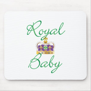 Royal Baby med Lila och Guld Krona Musmatta