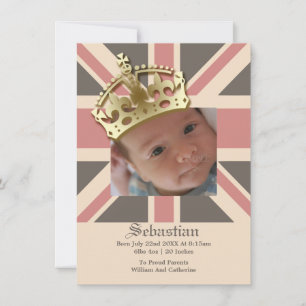 Royal Baby Nyfödd bebis med Krona Meddelande
