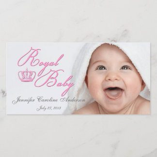 Royal Baby Rosa med Krona Meddelande