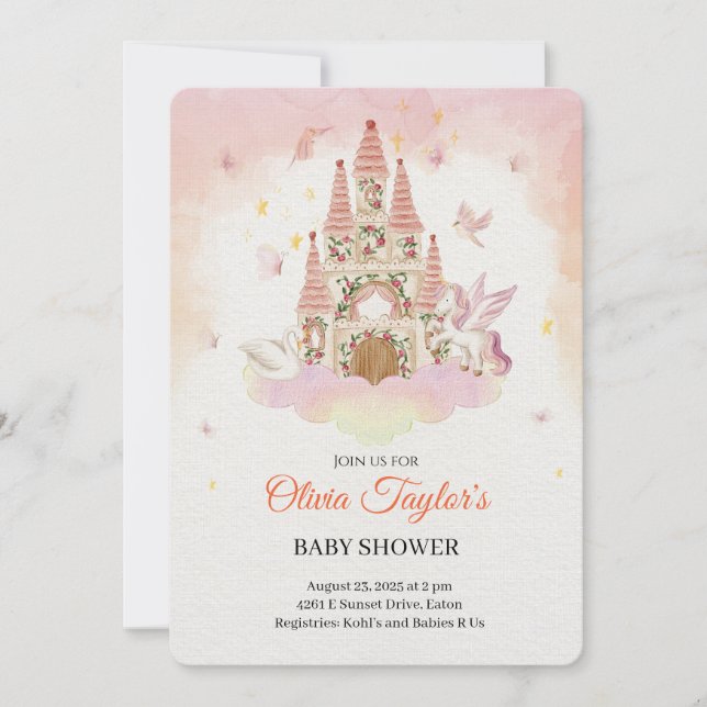 Royal Baby Shower i Dream Castle Inbjudningar (Framsida)