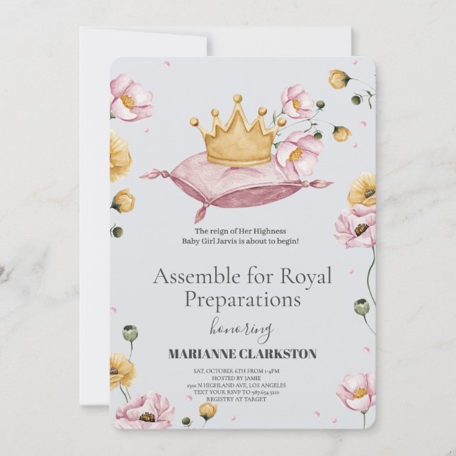 Royal Baby Shower in the Dream Castle Inbjudningar (Framsida)