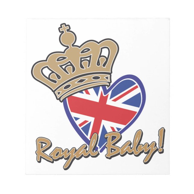 Royal Baby UK Heart Flagga Anteckningsblock (Framsida)