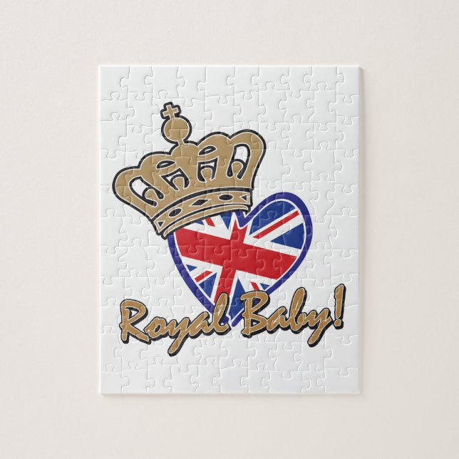 Royal Baby UK Heart Flagga Pussel (Vertikal)