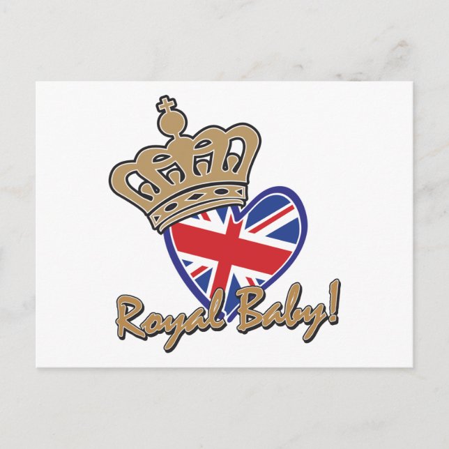 Royal Baby UK Heart Flagga Vykort (Framsida)