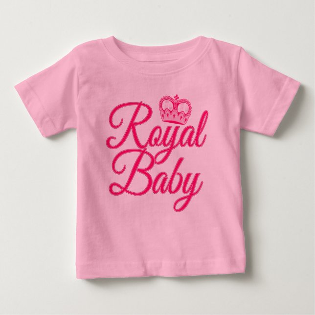 Royal Baby vid Rosa med Krona T Shirt (Framsida)