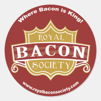 Royal Bacon Society Round Stickers Runt Klistermärke