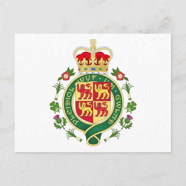 Royal Badge of Wales Vykort (Framsida)