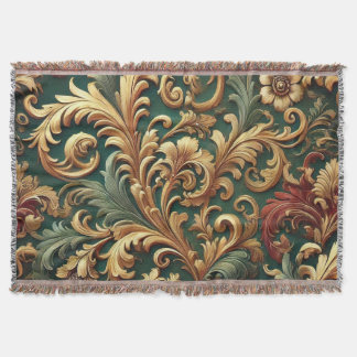 Royal Baroque-Blommönstret Filt