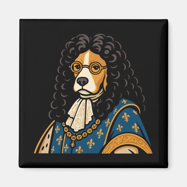 Royal Beagle Hund Hans Majesty Fluffness Magnet (Framsidan)