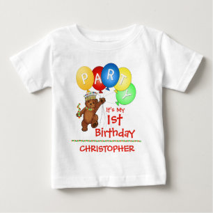 Royal Bear 1:a födelsedag Party Anpassningsbar T-shirt