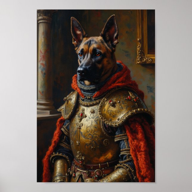 Royal Belgian Malinois Portrait Poster (Framsidan)