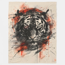 Royal Bengal Tiger Porträtt Fleecefilt