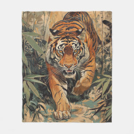 Royal Bengal Tiger Walking Fleecefilt
