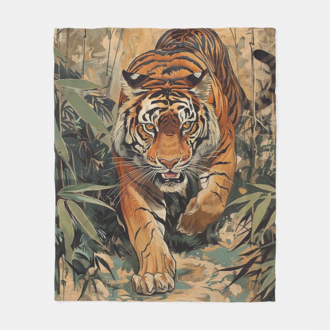 Royal Bengal Tiger Walking Fleecefilt (Framsidan)