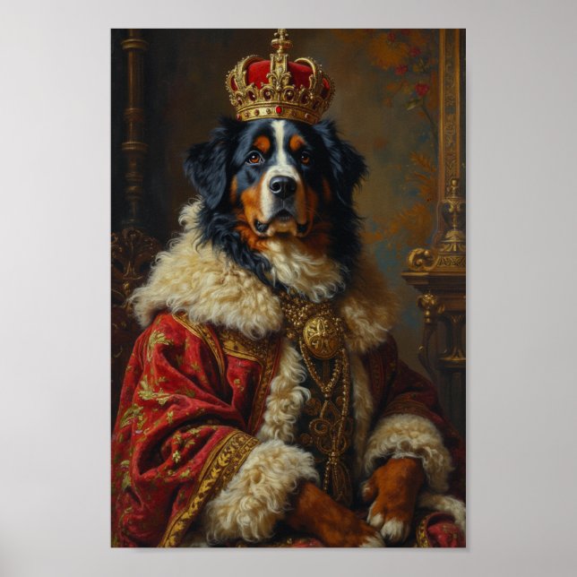Royal Bernese Mountain Dog Portrait Poster (Framsidan)