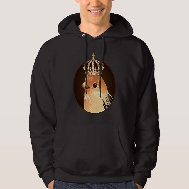 Royal bird as portrait with golden crown  1 hoodie (Framsida)
