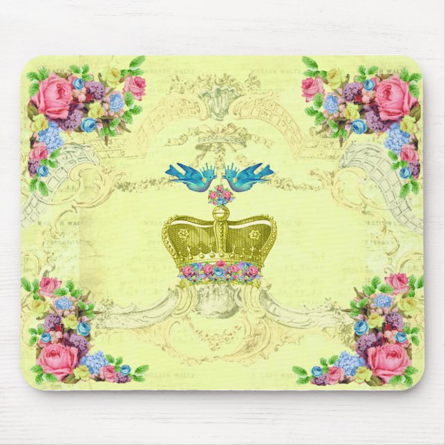 Royal Birds Blommigt Computer Mousepad Musmatta (Framsidan)