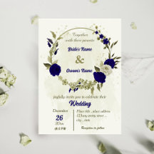 Royal blå blommor botaniska bröllop
