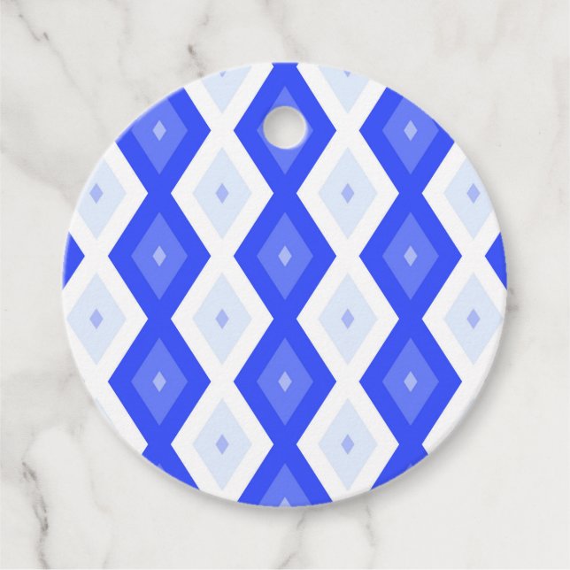 Royal blå diamant mönster gåvor etiketter (Framsida)