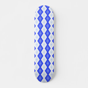 Royal blå diamant mönster mini skateboard bräda 18,5 cm