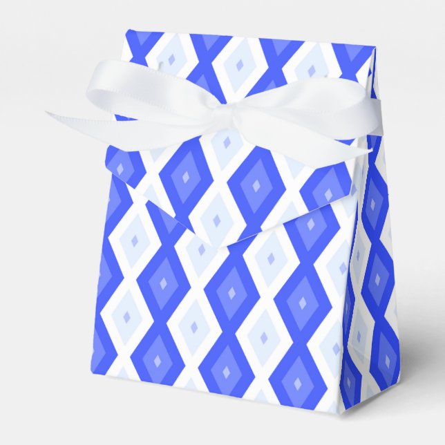 Royal blå diamant mönster presentaskar (Framsidan Sidan)