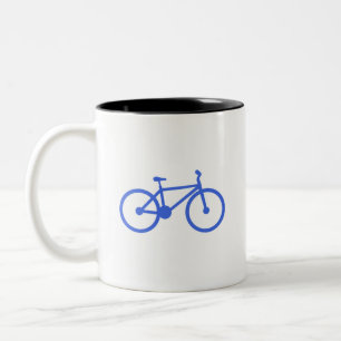 Royal Blå och vit cykel Två-Tonad Mugg
