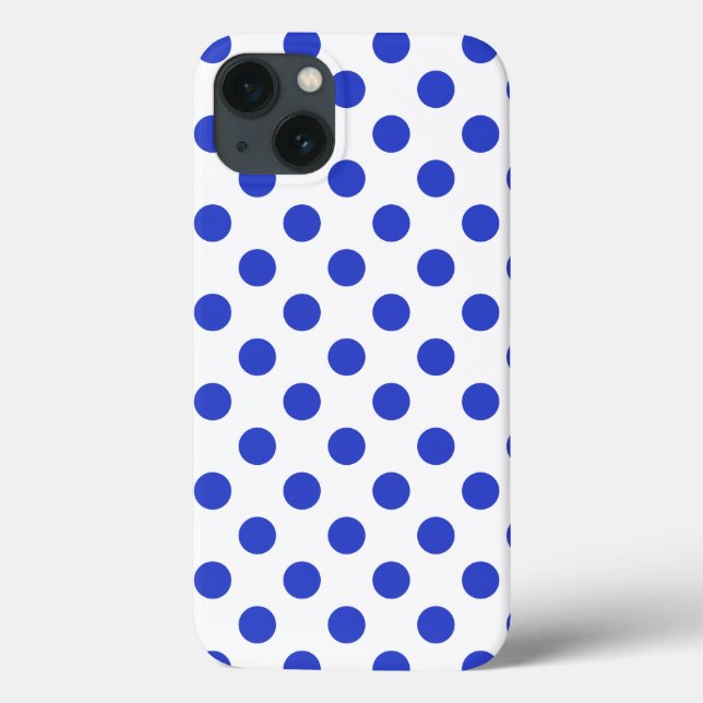Royal blå polka dots Fodral-Mate iphone case (Baksida)