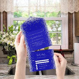 Royal blå silver glitter födelsedag osa