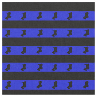 Royal blå, svart rand, svart, skotsk terrier tyg