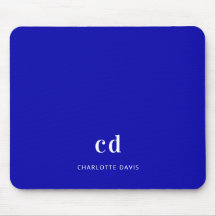 Royal blå vit monogram initialer namn