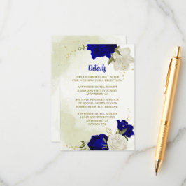 royal blå vita blommor grönt löv tilläggskort