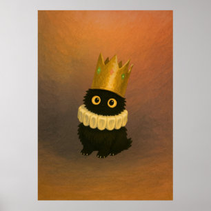 Royal Black Cat i Ghibli Stil Krona Poster