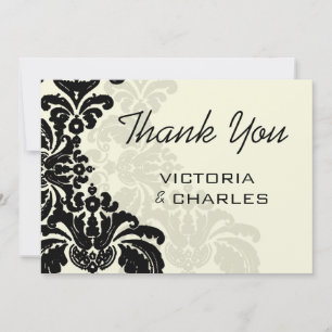 Royal Black Damask Wedding Tack 5x7 Kort
