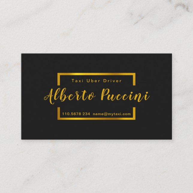 Royal Black Guld minimalistisk tjänst för radiant  Visitkort (Framsida)