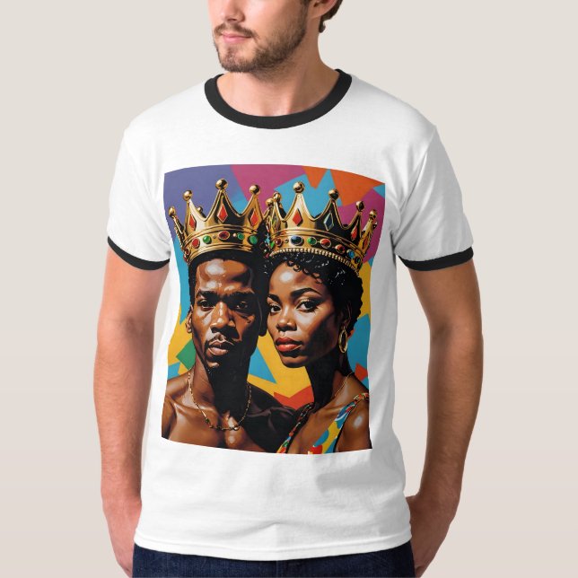 Royal Black Kung drottningpar T-Shirt (Framsida)