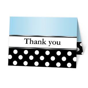 Royal Black Polka Dot Blue - tackkort