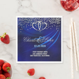 Royal Blådiamanter/Hearts Bröllop Pappra blöjor Pappersservett