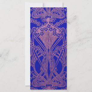 Royal blått,Art nouveau mönster,royal lila, flora