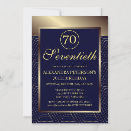 Royal blått och Guld under Gräns födelsedag Inbjudningar